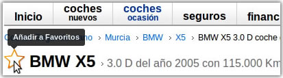 Añadir coche a favoritos