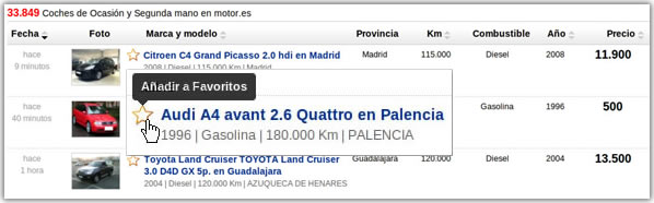 Añadir coche a favoritos